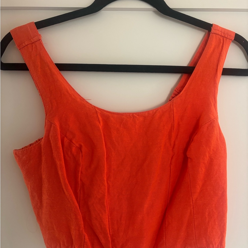 Midnight Sky Orange Sleeveless Crop Top